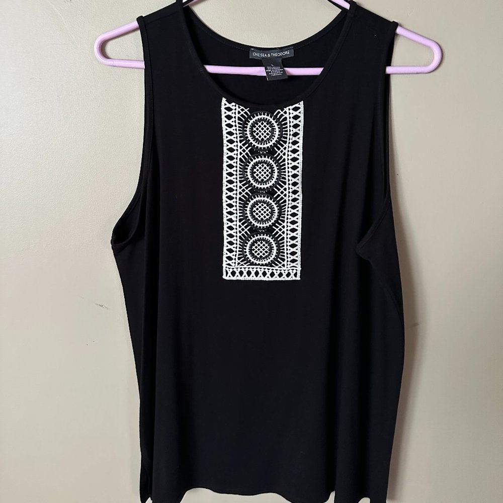 Chelsea & Theodore Top, Black w/white, Large